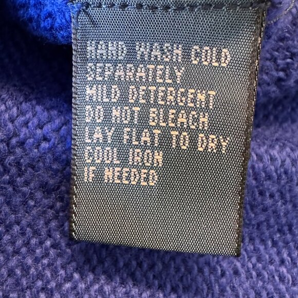 Polo Ralph Lauren 1/4 Zip Knit Sweater Mens Large Blue Mock Neck Preppy 90s Y2K - Picture 9 of 9